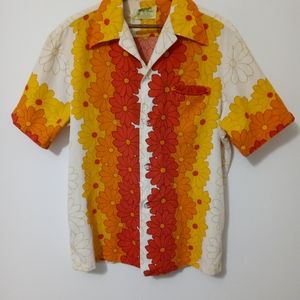 VTG 100% cotton bark cloth Hawaiian Shirt by Ui-Maikai